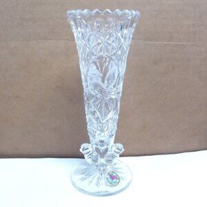 Vintage Hofbauer the Byrdes Collection Crystal 7" Bird Vase Clear Germany